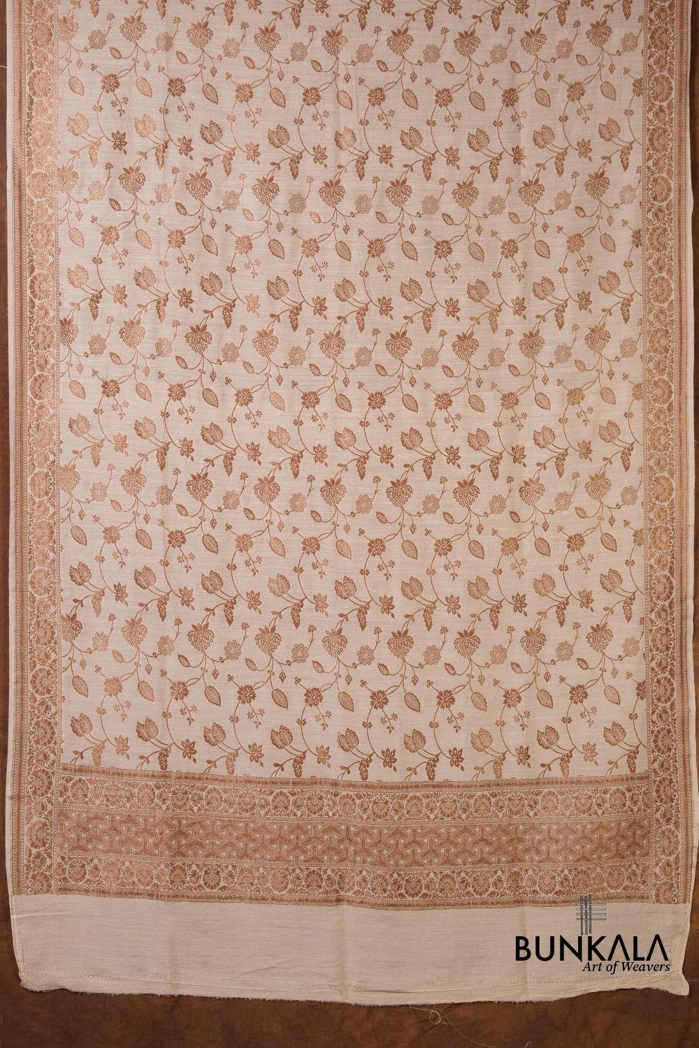 Dyeable Jaal Antique Zari Handloom Banarasi Pure Natural Moonga Silk Dupatta