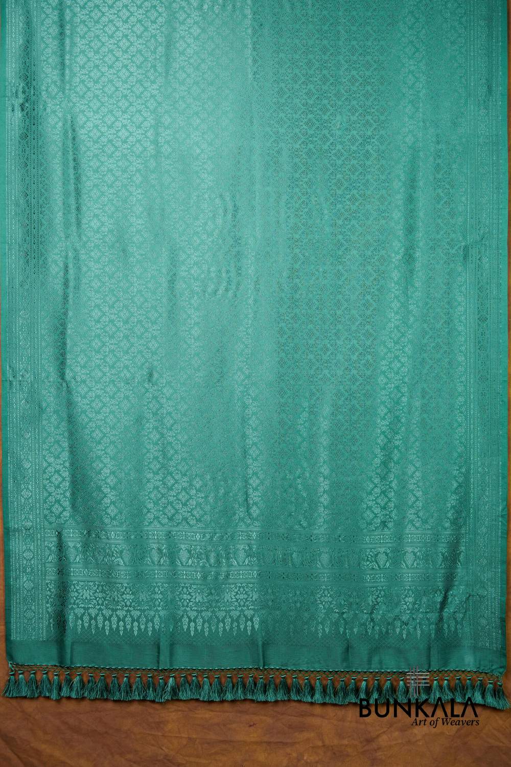 Emerald Green Daimond Jaal Brocade Resham Weaved Banarasi Mashru Silk Dupatta 