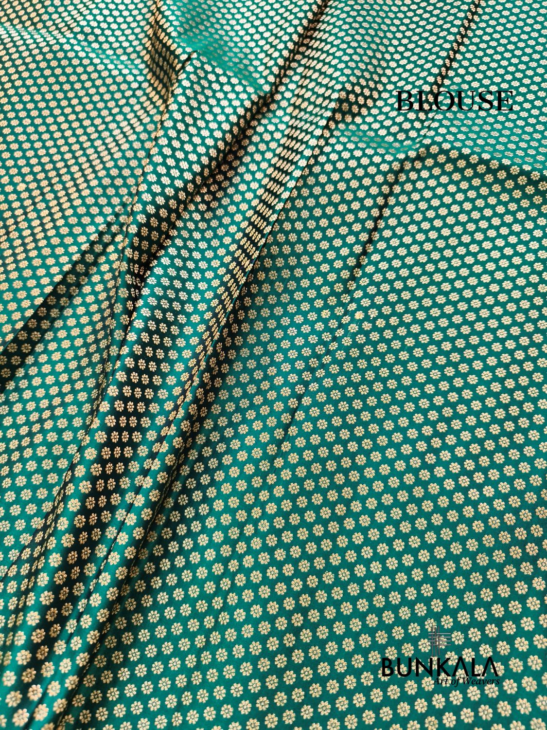 Emerald Green Plain Banarasi Mashru Soft Silk Saree with Paisley Pallu