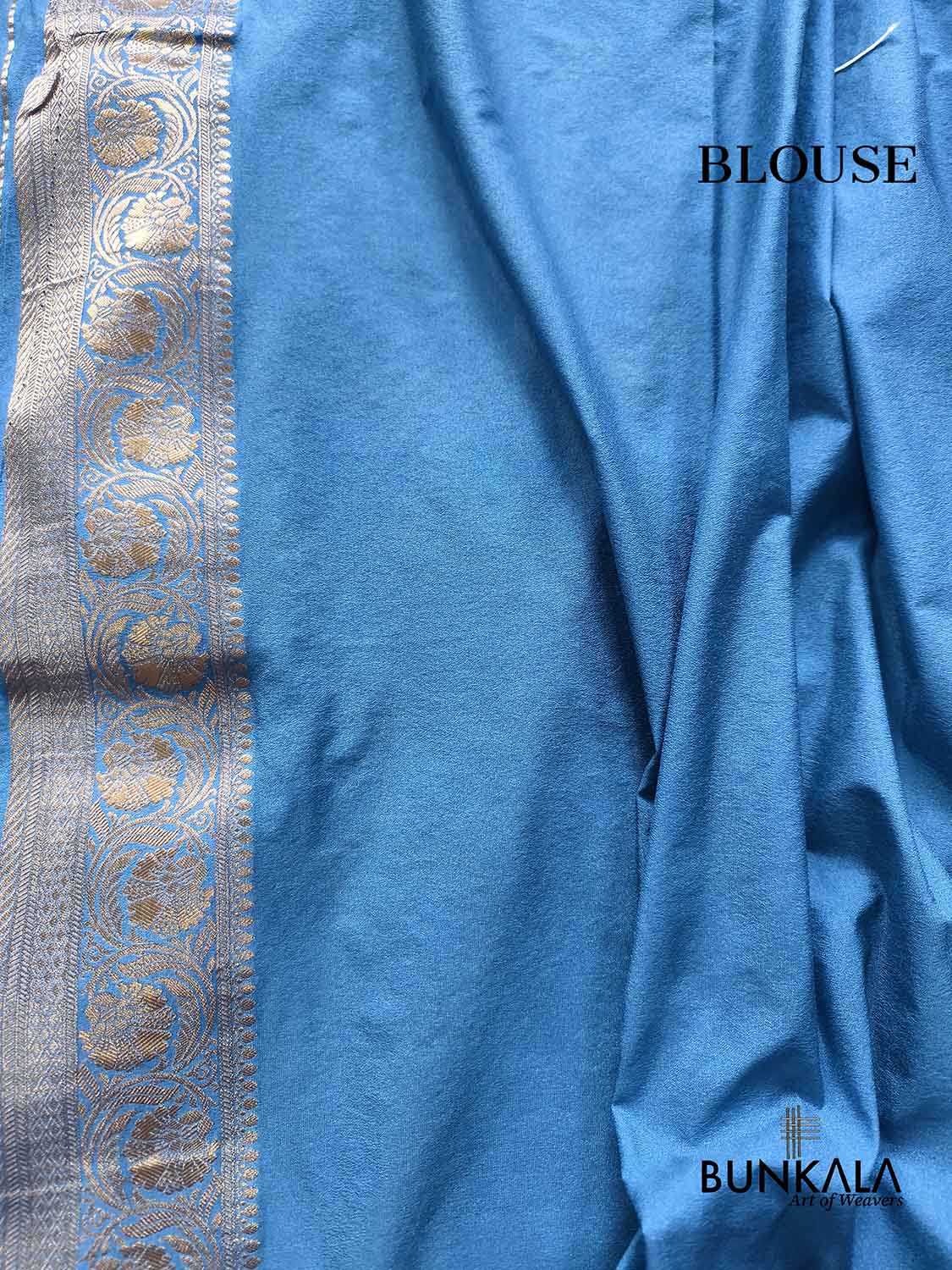 Firozi Blue Sona Zari Buti Banarasi Georgette Saree