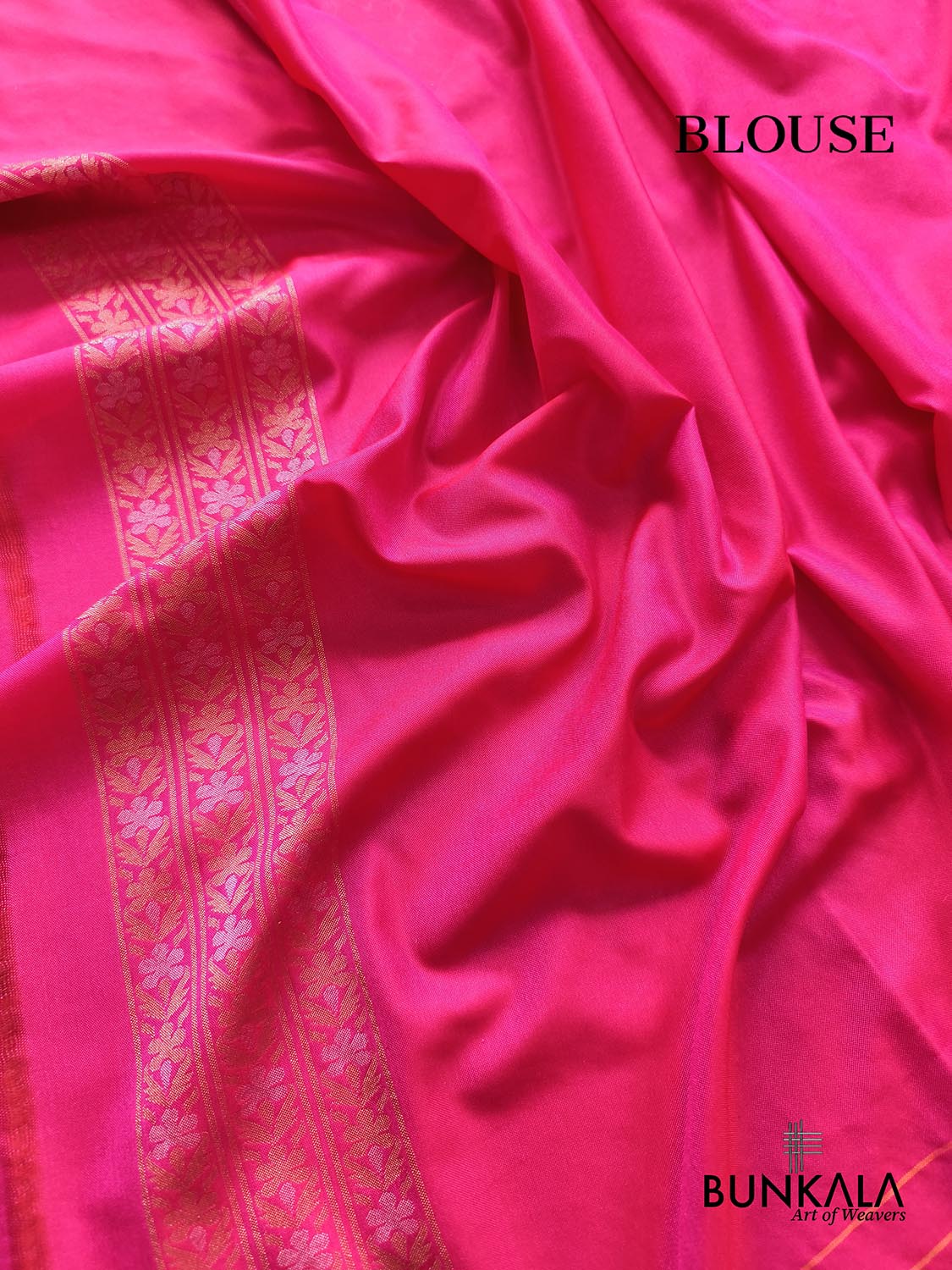 Fuchsia Pink Ektara Banarasi Jamdani Weaved Silk Saree