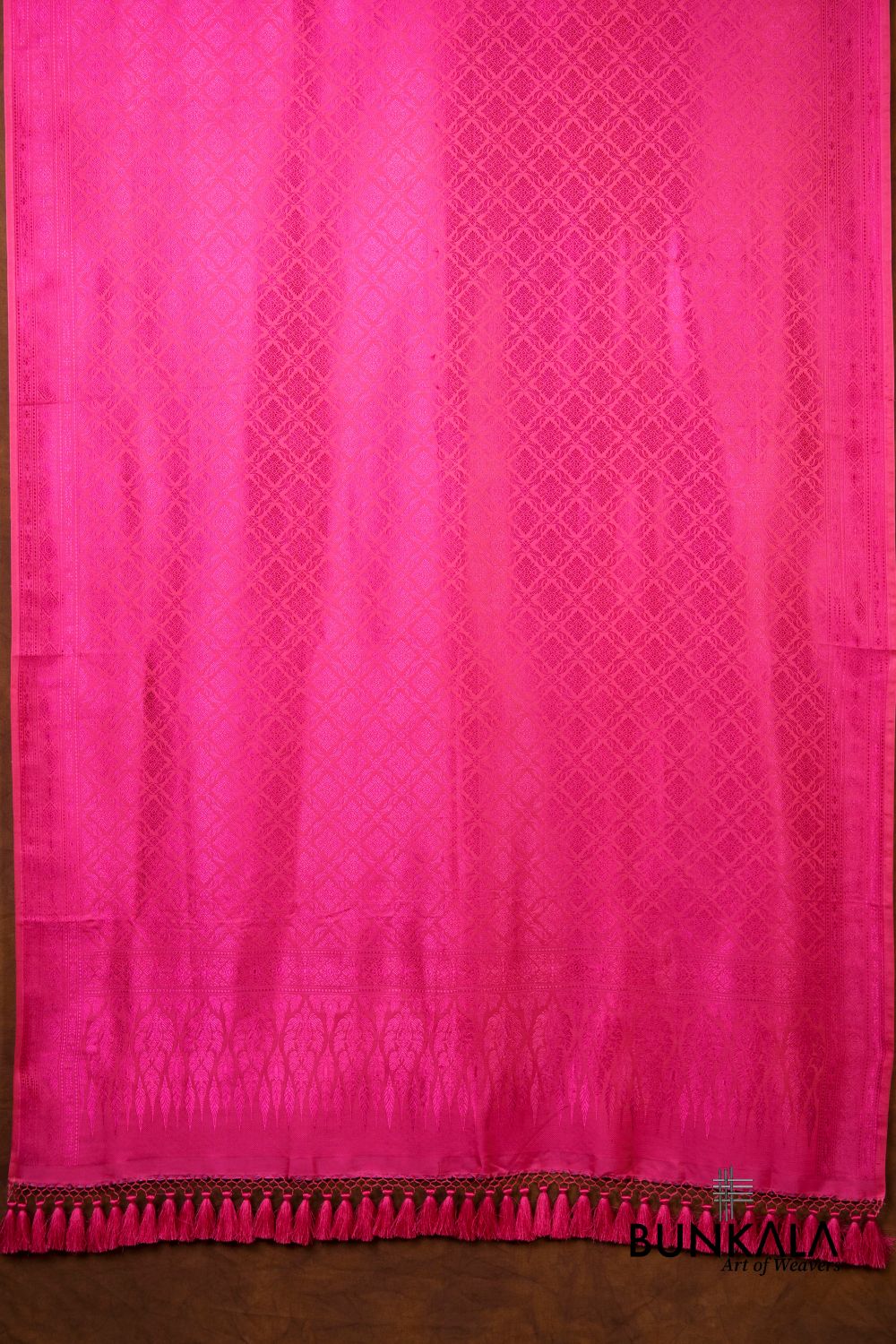 Fuchsia Pink Mashru Silk Brocade Resham Weaved Banarasi Dupatta 