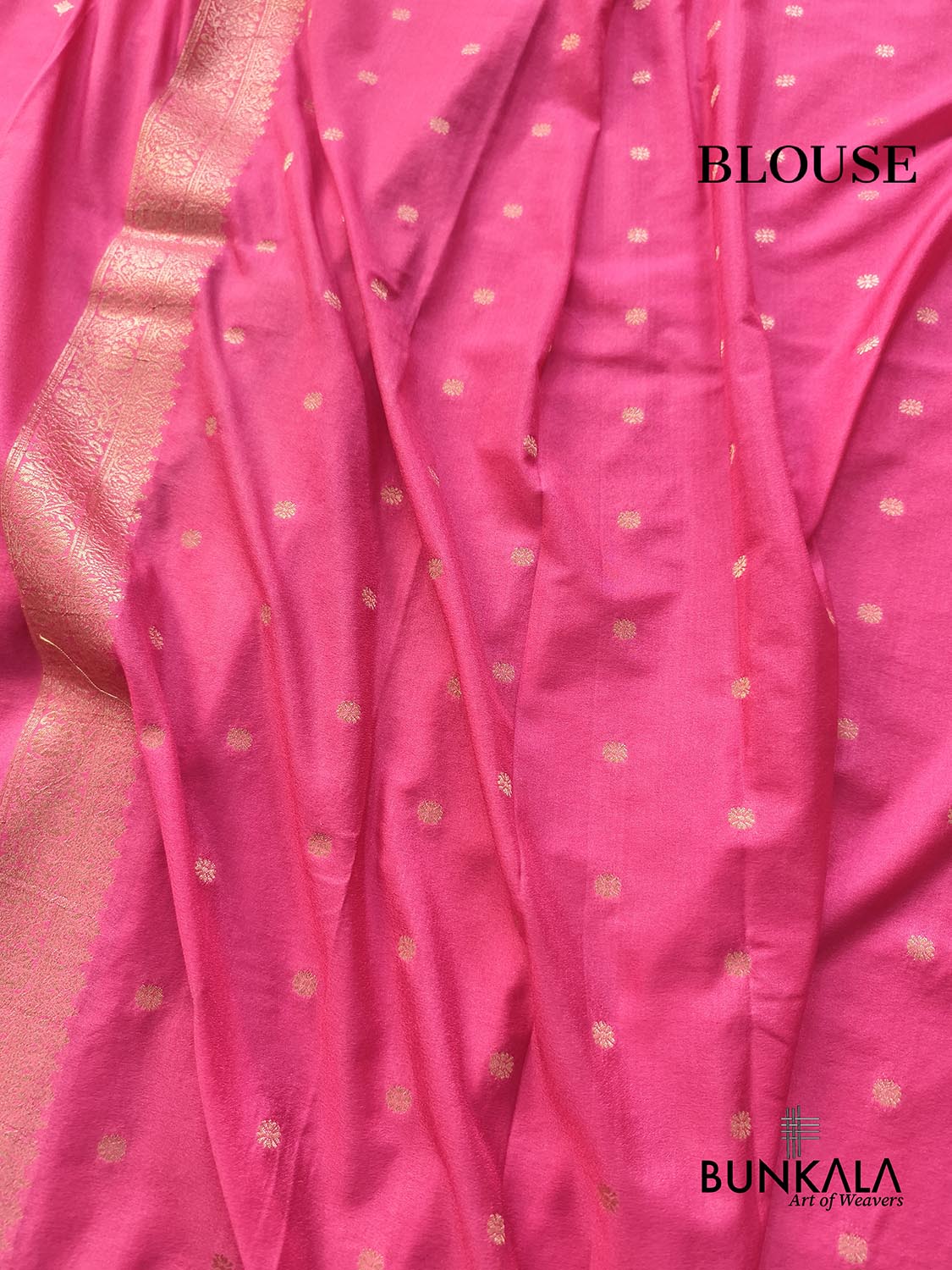 Gazri Pink Sona Zari Buti Banarasi Georgette Saree