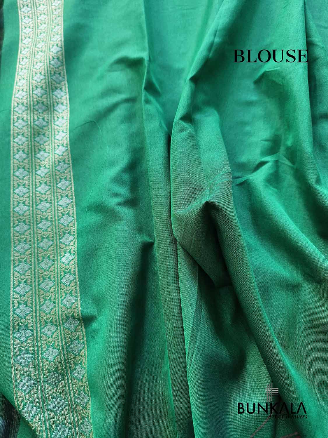 Green Ektara Banarasi Jamdani Weaved Silk Saree