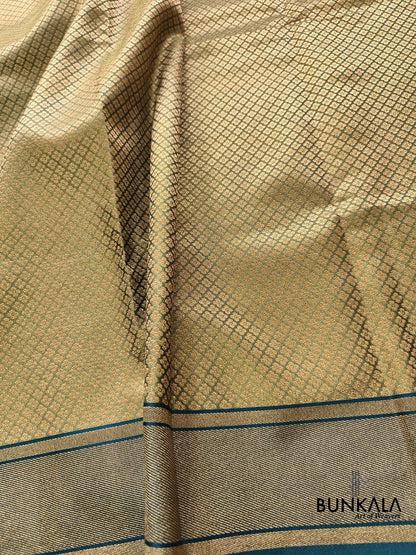 Green Jamdani Banarasi Floral Jaal Meenakari Weaved Tissue Saree