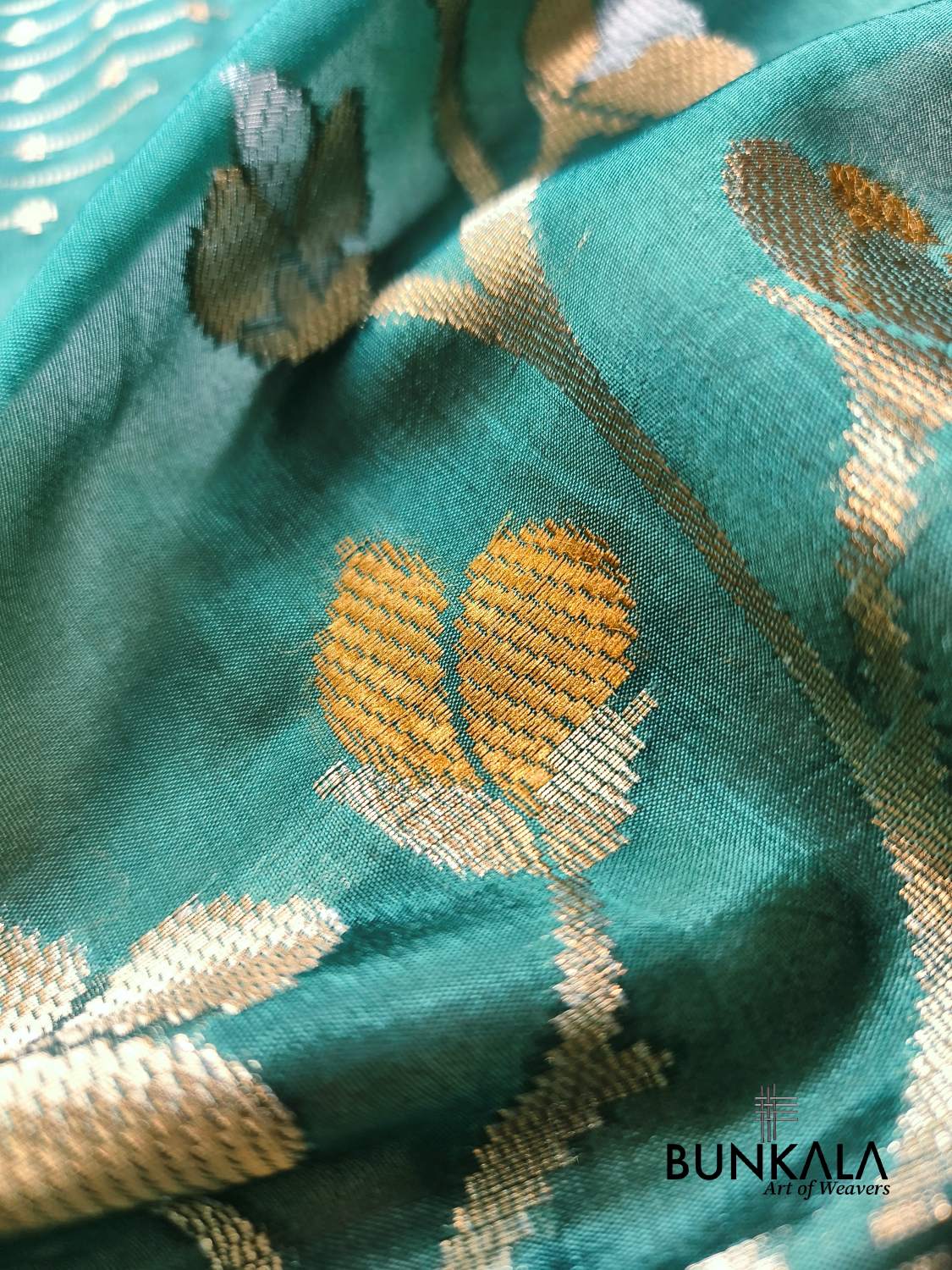 Green Meena Floral Pure Banarasi Mango Silk Saree 