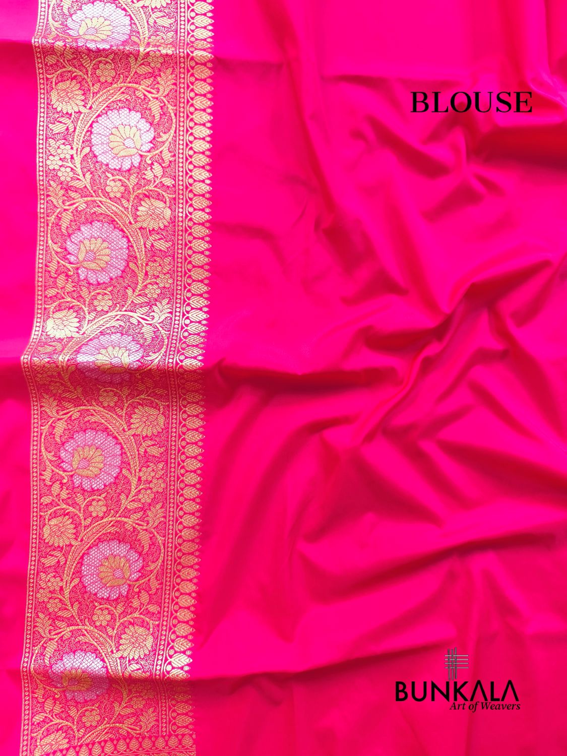 Hot Pink Sona Rupa Floral Jaal Banarasi Silk Saree 