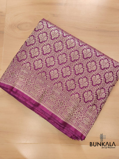 Purple Mashru Silk Banarasi Saree