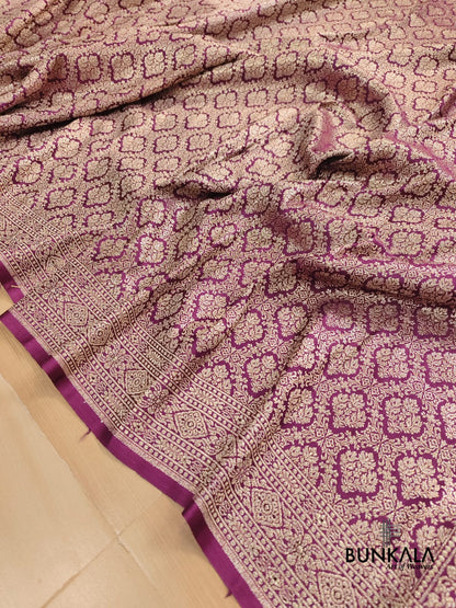 Purple Mashru Silk Banarasi Saree