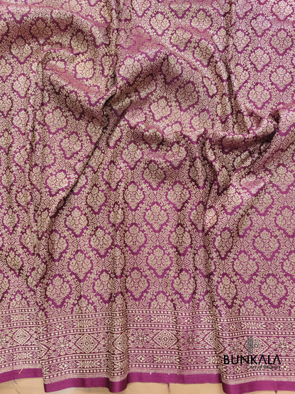 Purple Mashru Silk Banarasi Saree