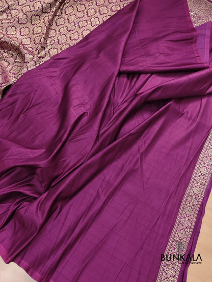 Purple Mashru Silk Banarasi Saree