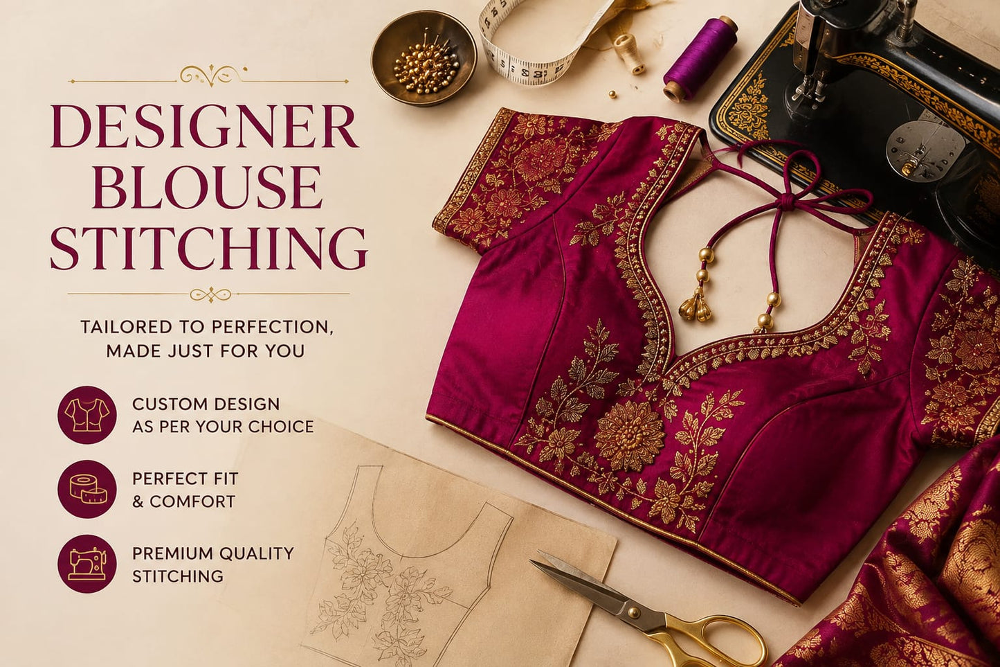 Designer Padded Blouse Stitching