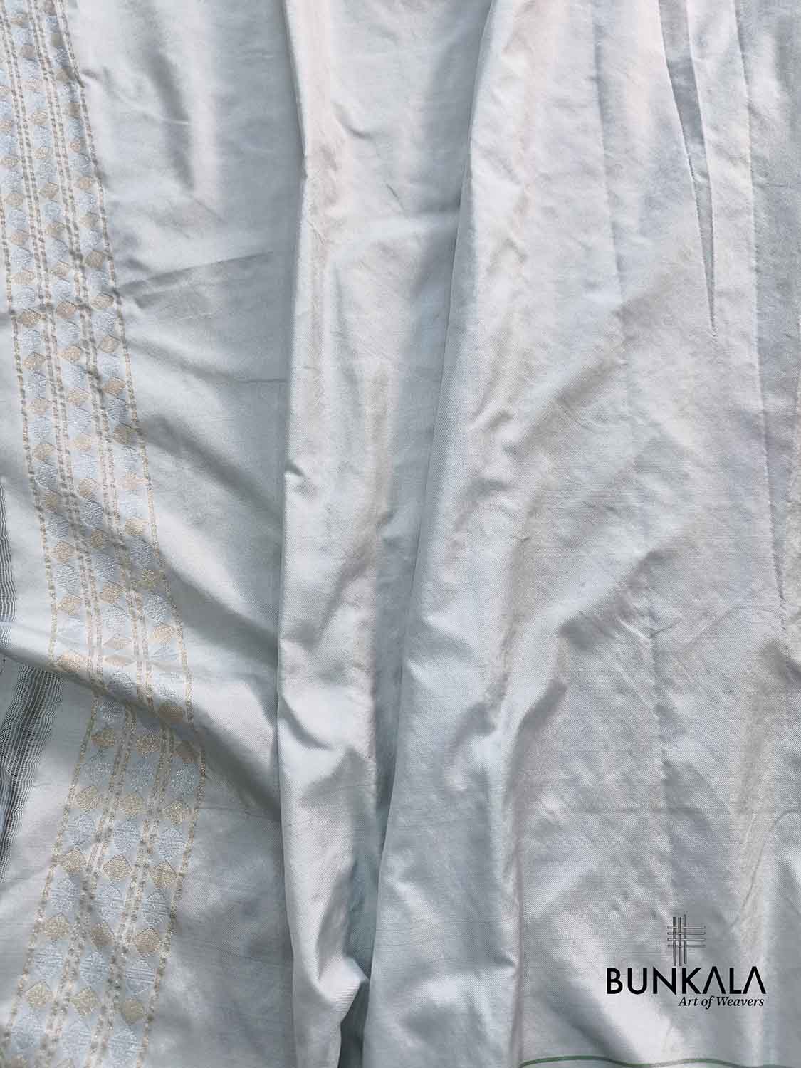 Ice Blue Ektara Banarasi Jamdani Weaved Silk Saree