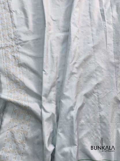 Ice Blue Ektara Banarasi Jamdani Weaved Silk Saree