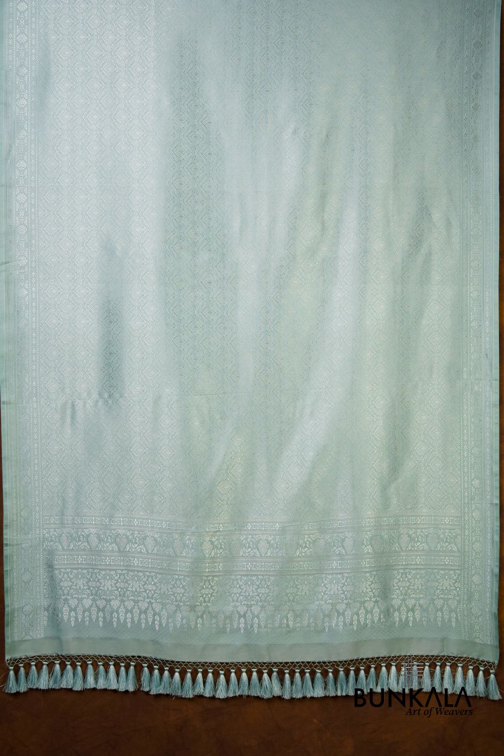 Ice Blue Mashru Silk Brocade Resham Weaved Banarasi Dupatta