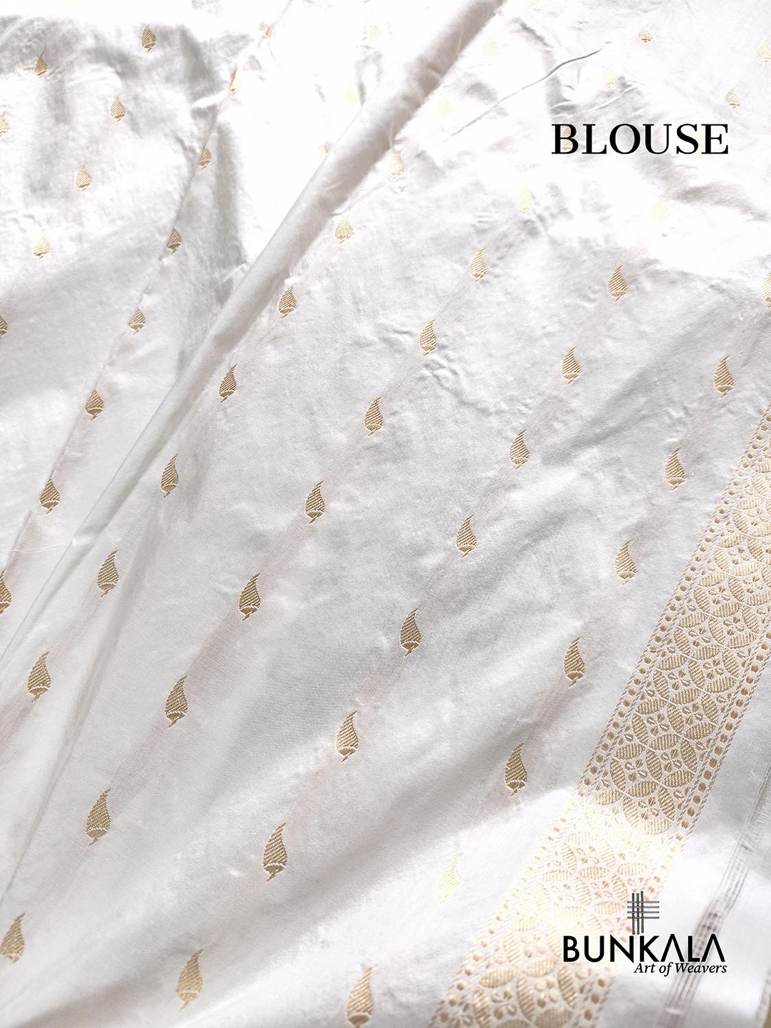 Ivory Meenakari Kadwa Buti Handweaved Banarasi Pure Katan Silk Saree