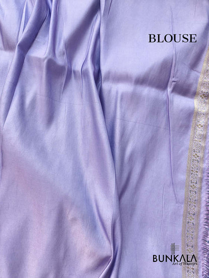 Lavender Banarasi Mashru Silk Brocade Meena Weaved Saree