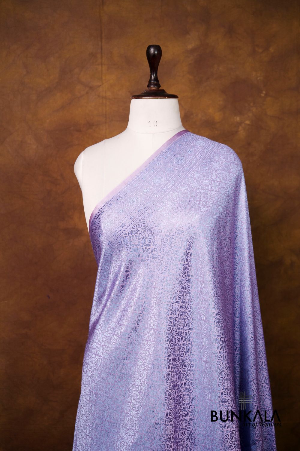 Lavender Mashru Silk Brocade Resham Weaved Banarasi Dupatta 