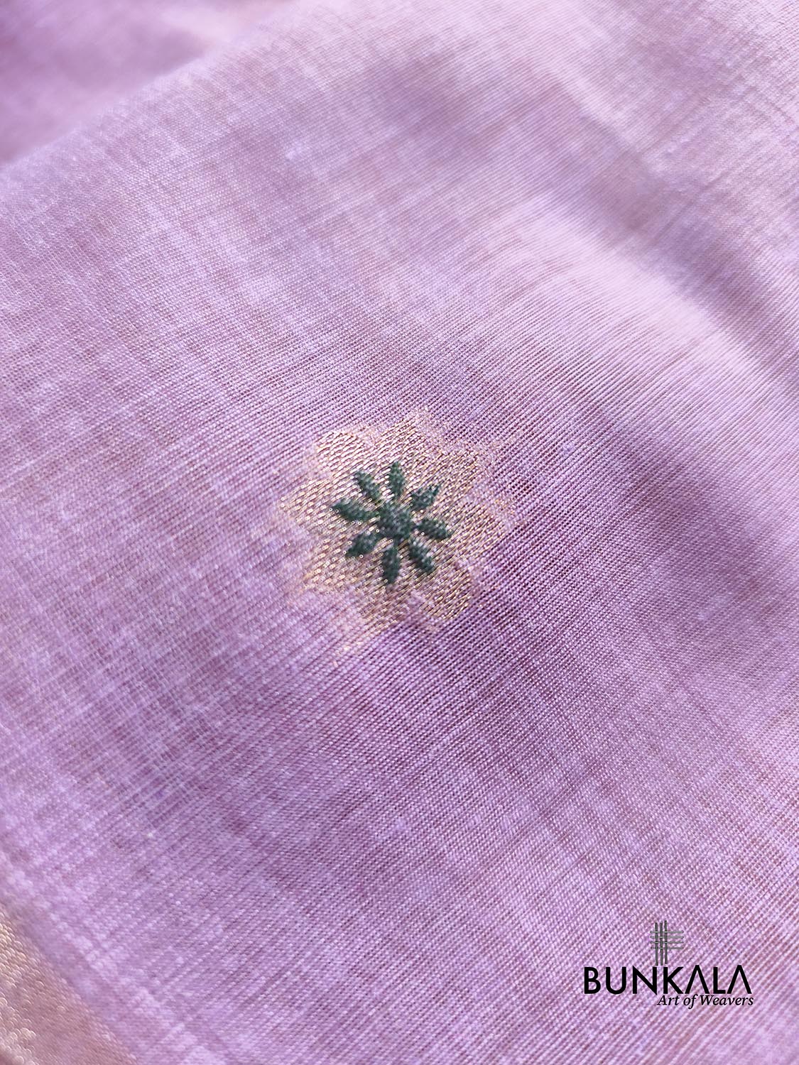 Lavender Rose Pallu Weaved Banarasi Cotton Saree