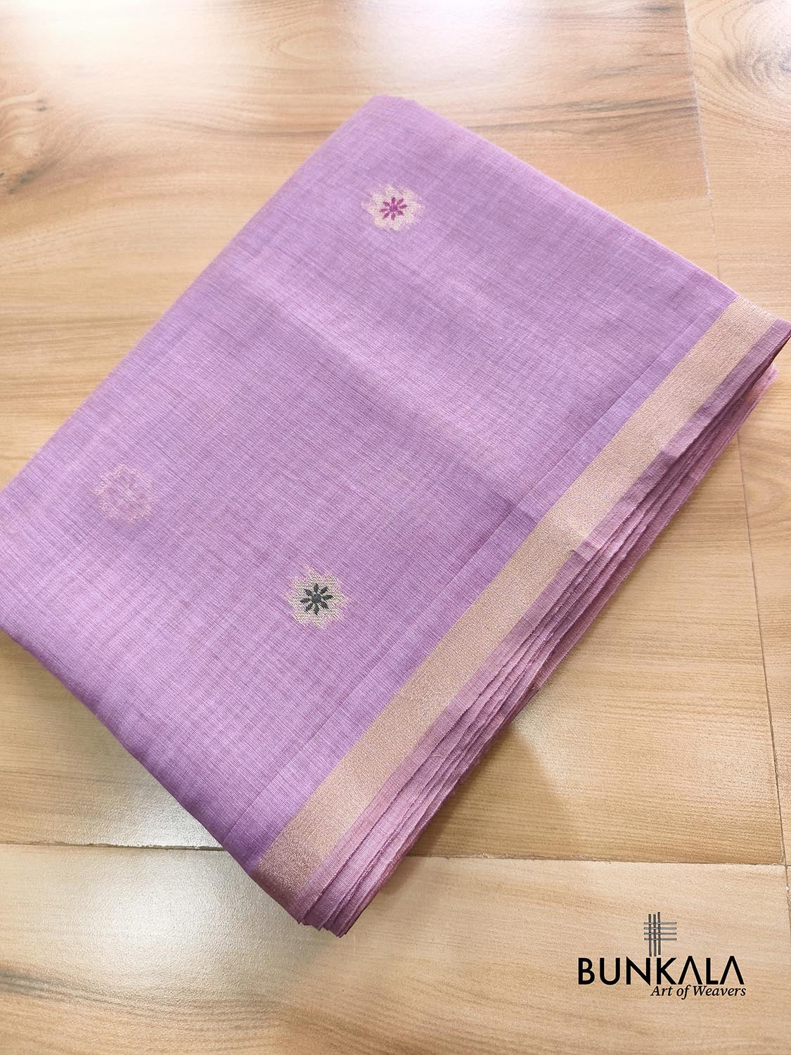 Lavender Rose Pallu Weaved Banarasi Cotton Saree