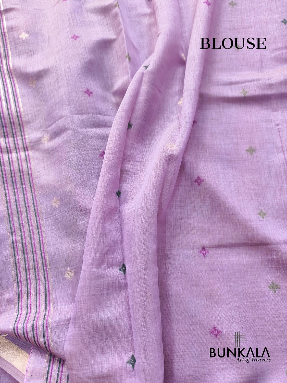 Lavender Rose Pallu Weaved Banarasi Cotton Saree