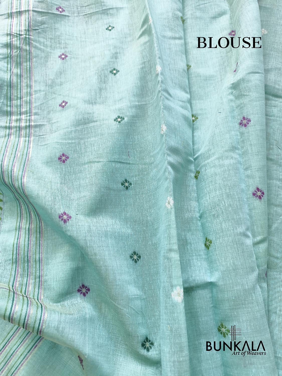 Light Blue Pichwai Pallu Weaved Banarasi Cotton Saree