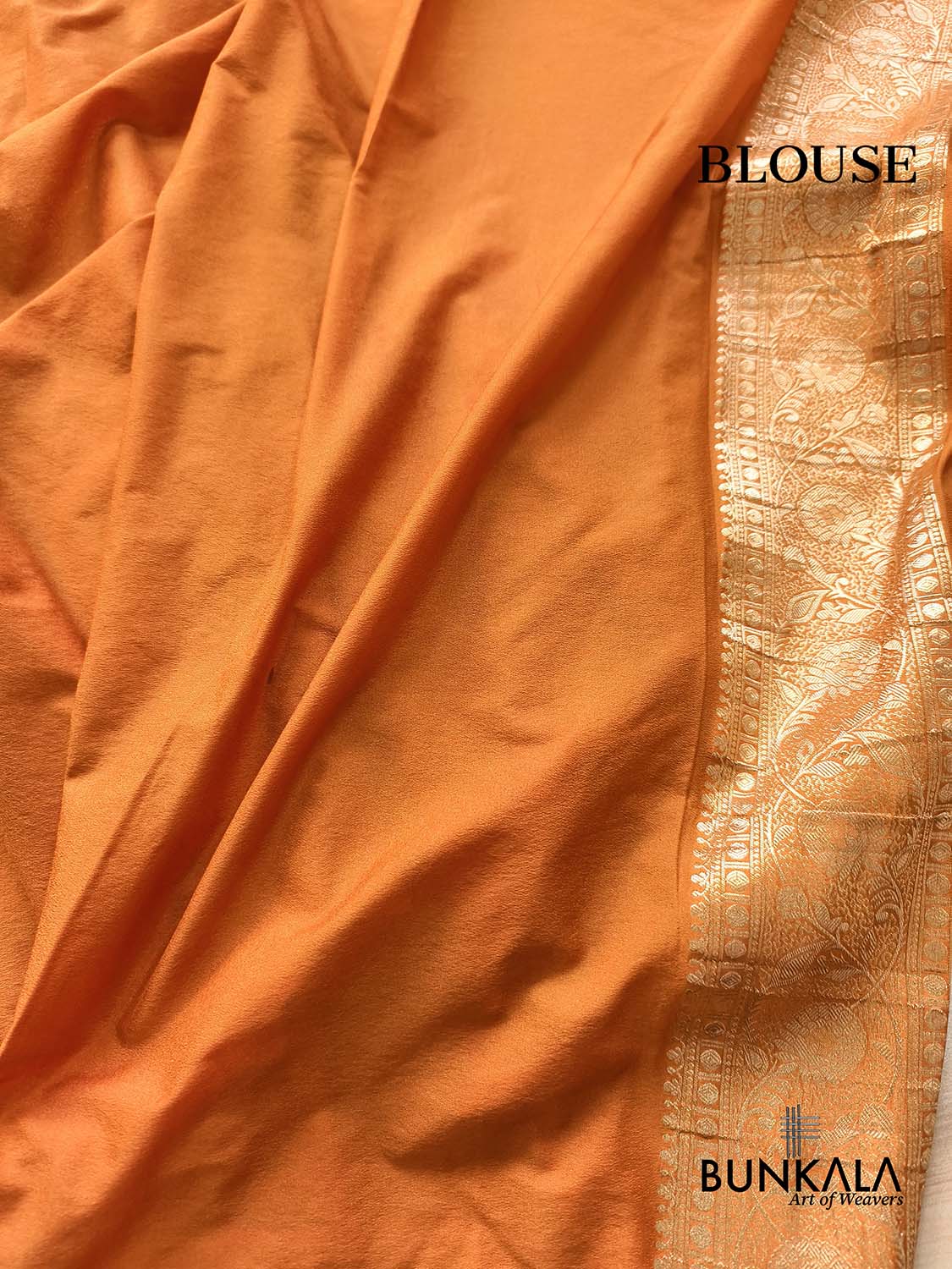 Light Rust Sona Zari Buta Banarasi Georgette Saree