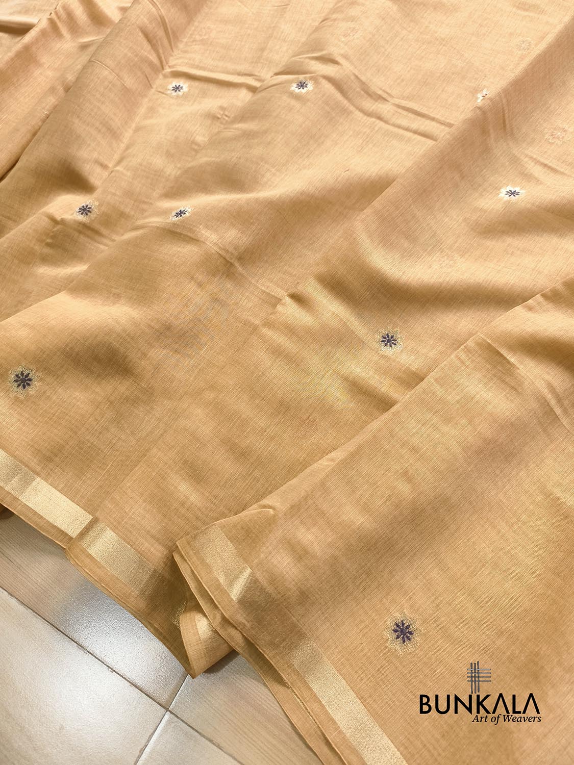 Light Yellow Rose Pallu Weaved Banarasi Cotton Saree