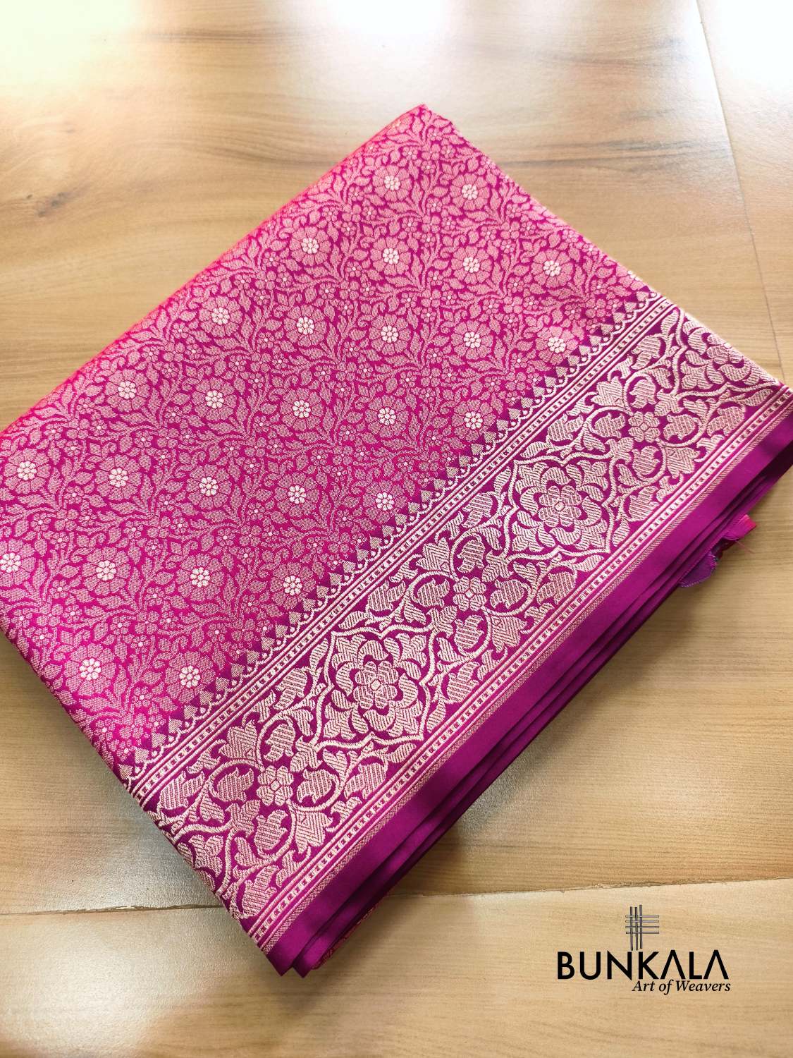Magenta Pink Brocade Banarasi Resham Silk Saree