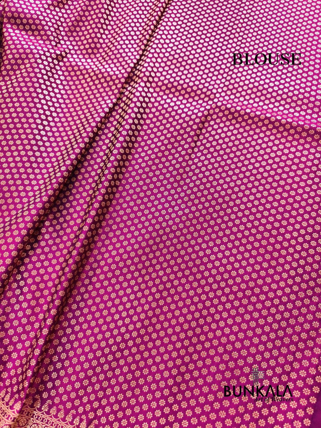 Magenta Pink Buta Banarasi Mashru Soft Silk Saree with Paisley Pallu 