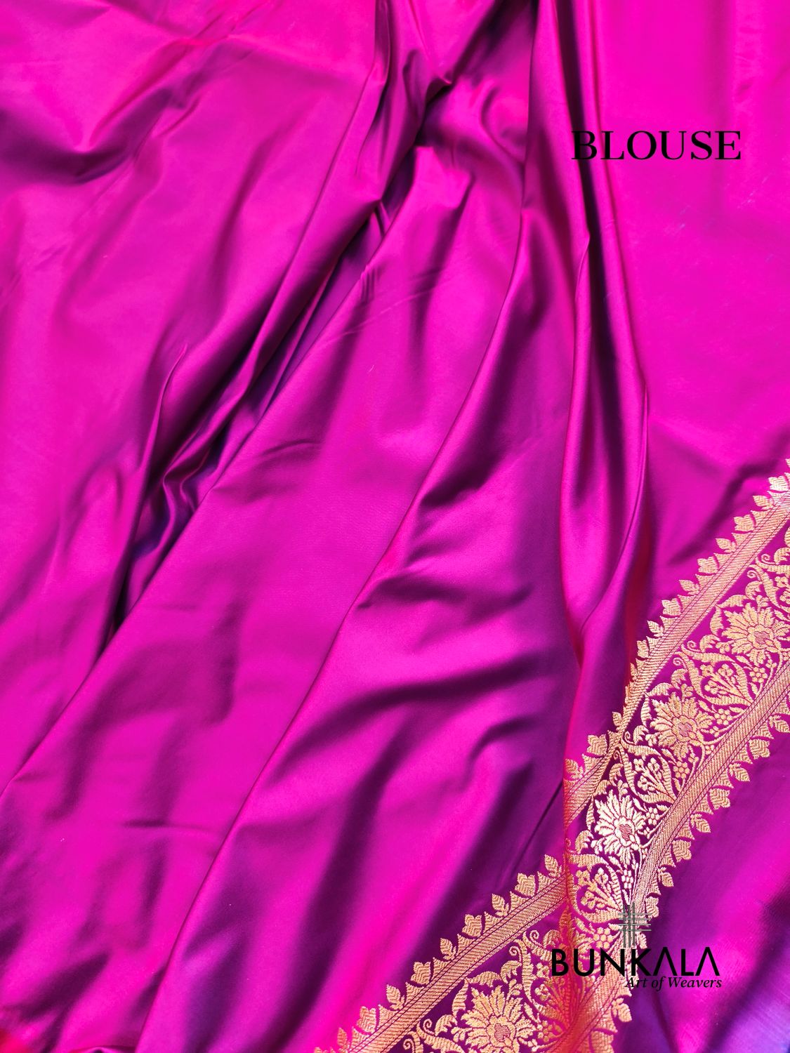 Magenta Pink Buti Banarasi Mashru Soft Silk Saree with Jaal Floral Pallu 