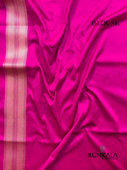 Magenta Pink Sona Rupa Buti Banarasi Silk Saree