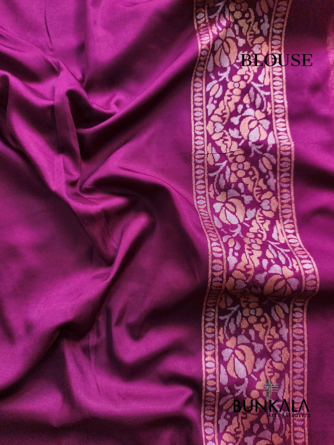 Magenta Purple Ektara Banarasi Jamdani Meena Geometric Weaved Silk Saree 