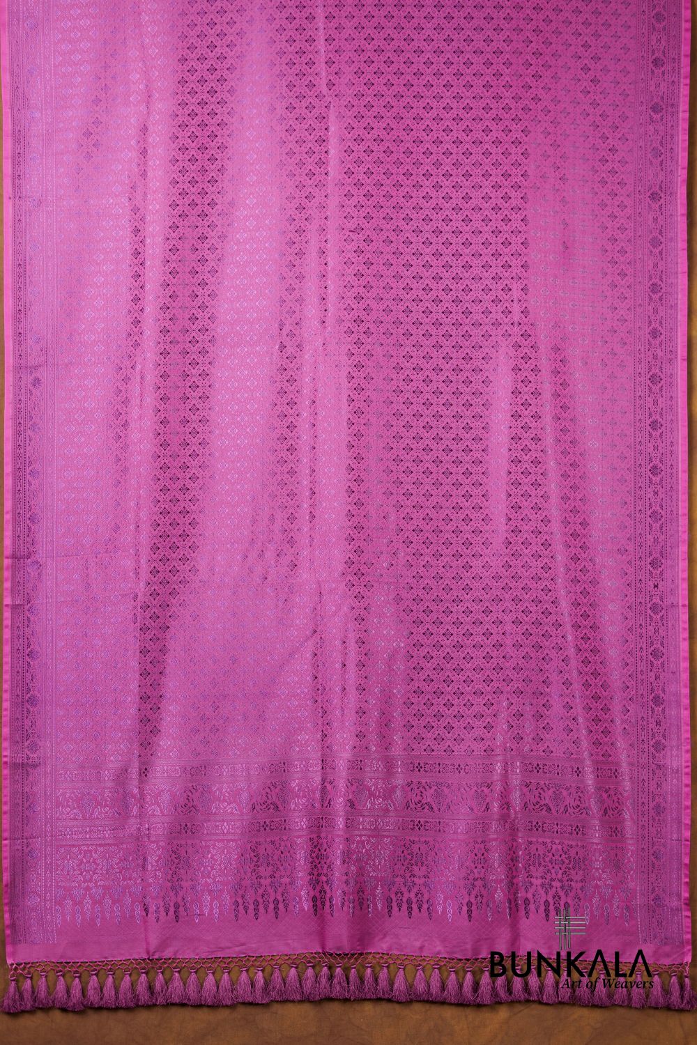 Magenta Purple Mashru Silk Brocade Resham Weaved Banarasi Dupatta 