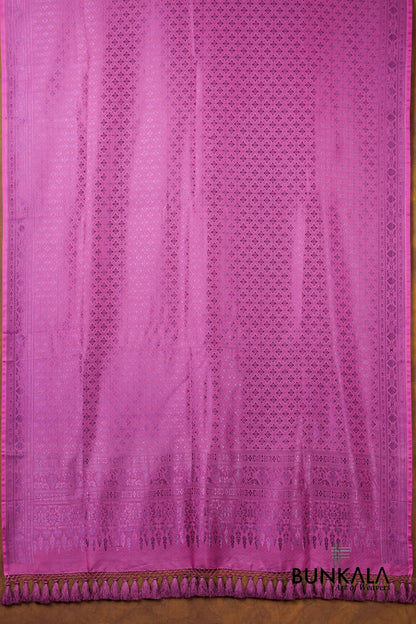 Magenta Purple Mashru Silk Brocade Resham Weaved Banarasi Dupatta 