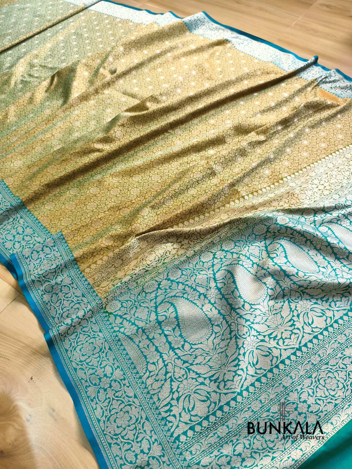 Mehendi Green Brocade Banarasi Resham Silk Saree