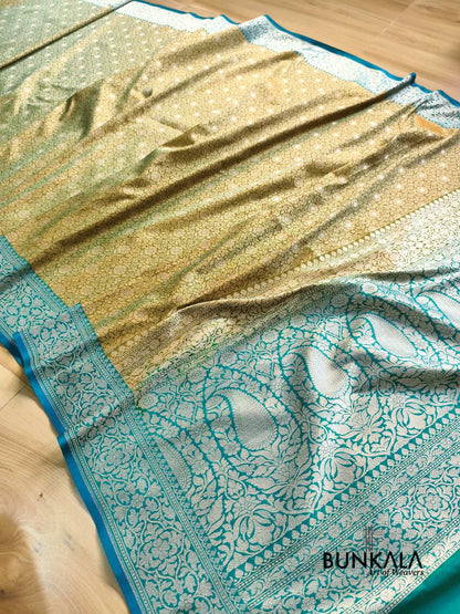 Mehendi Green Brocade Banarasi Resham Silk Saree