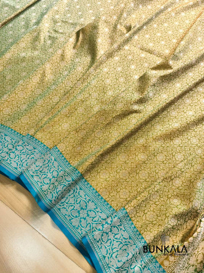 Mehendi Green Brocade Banarasi Resham Silk Saree