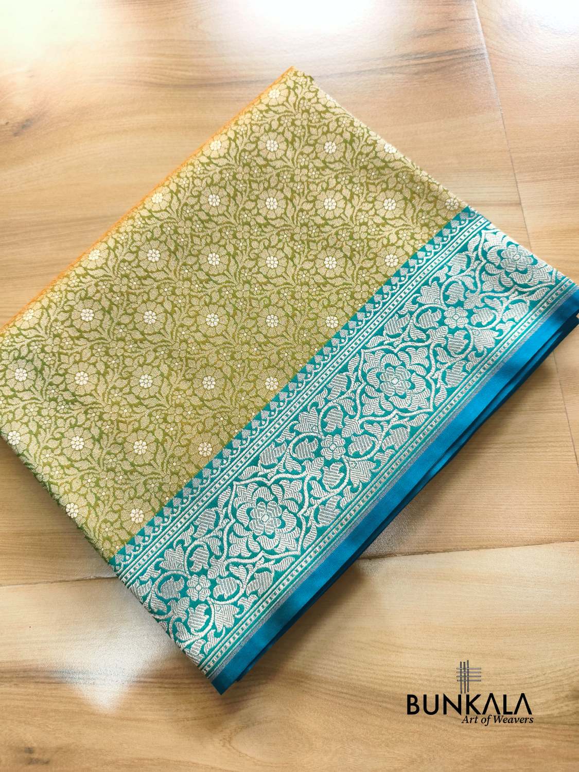 Mehendi Green Brocade Banarasi Resham Silk Saree
