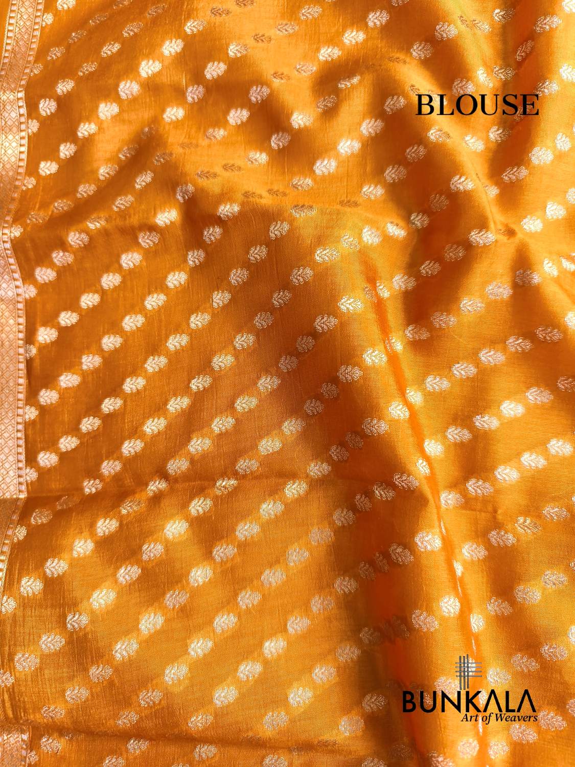 Mustard Yellow Meena Buta Pure Banarasi Mango Silk Saree 