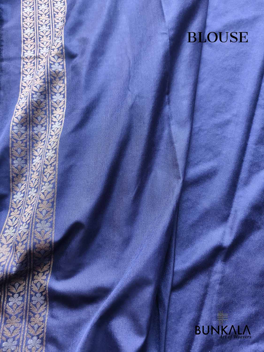 Navy Blue Ektara Banarasi Jamdani Weaved Silk Saree