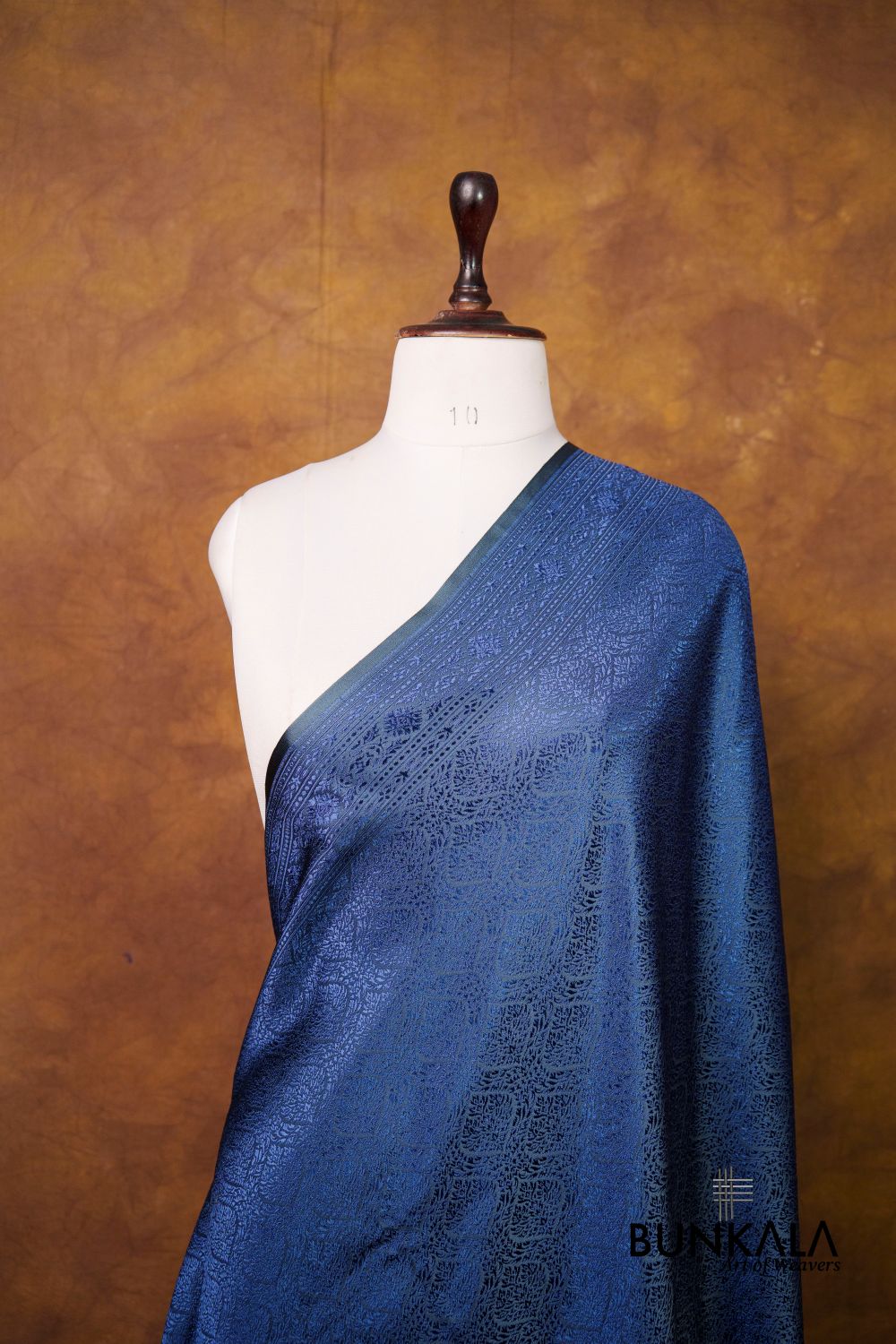 Navy Blue Mashru Silk Brocade Resham Weaved Banarasi Dupatta
