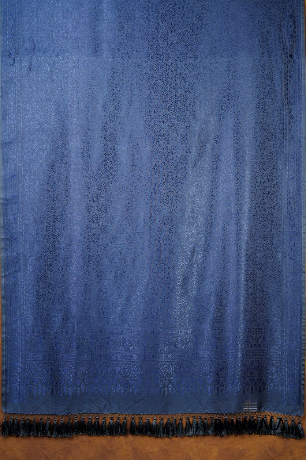 Navy Blue Mashru Silk Brocade Resham Weaved Banarasi Dupatta