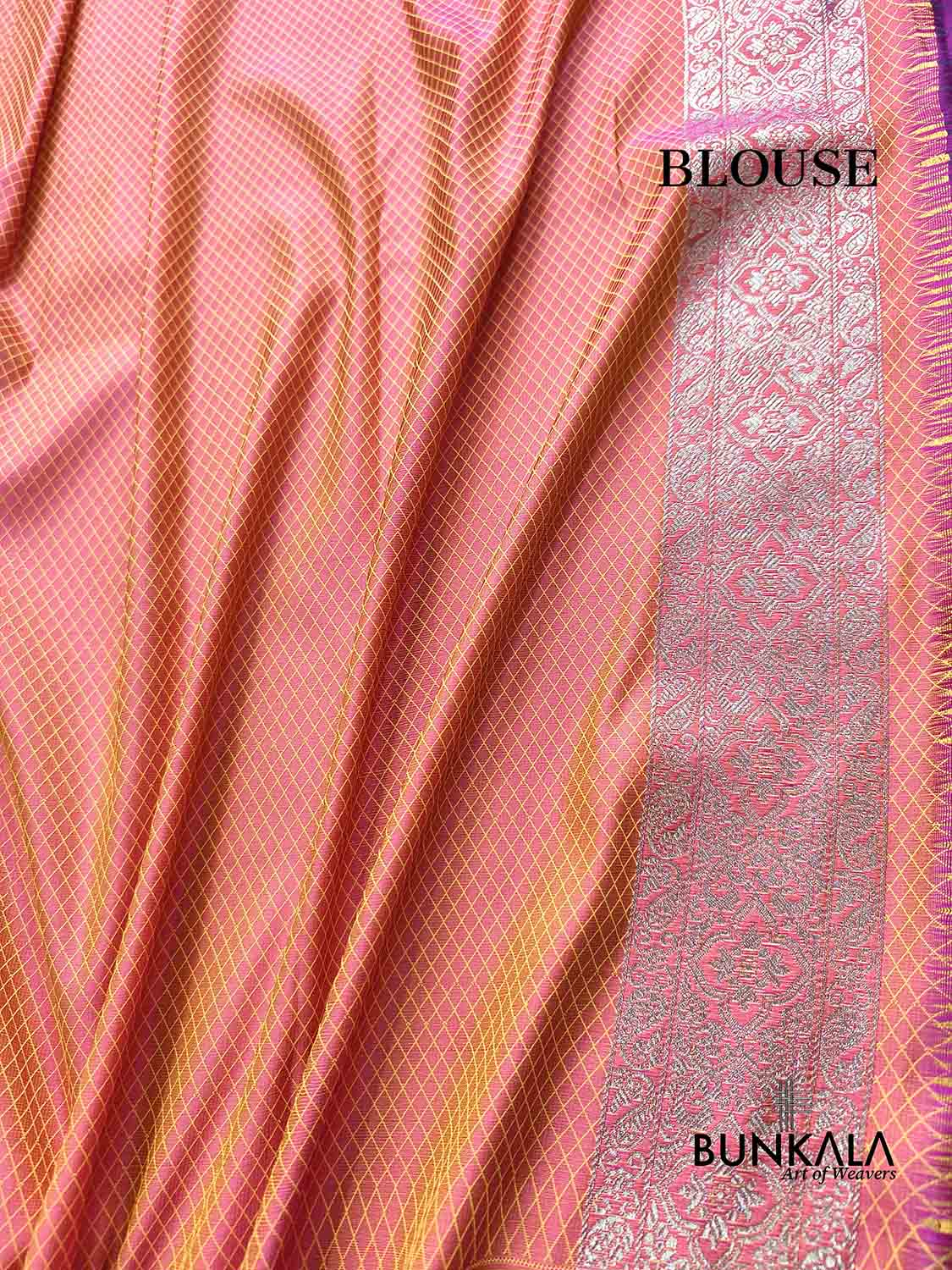 Neon Pink Tone Brocade Weaved Banarasi Mashru Silk Saree