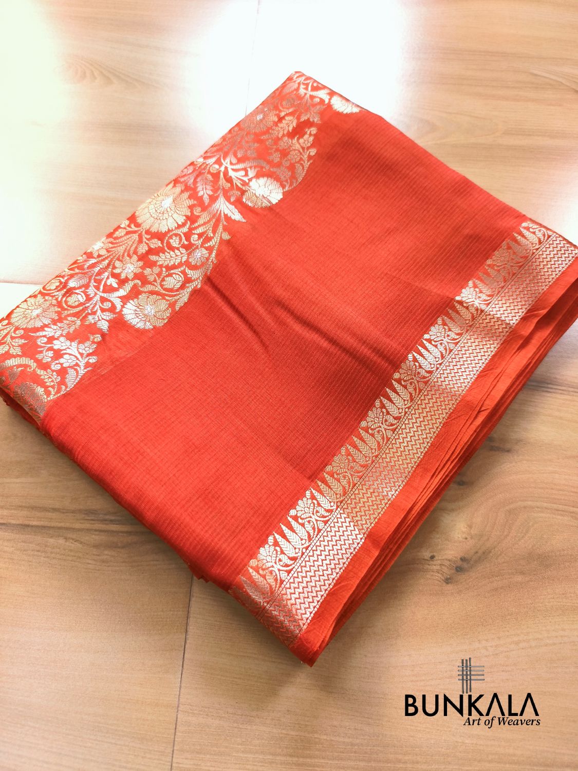 Orange Merab Design Pure Banarasi Mango Silk Saree 