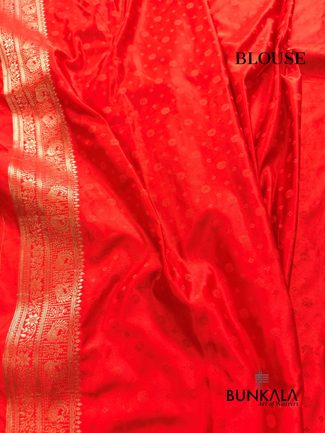 Orange Peacock Border Banarasi Mashru Silk Saree