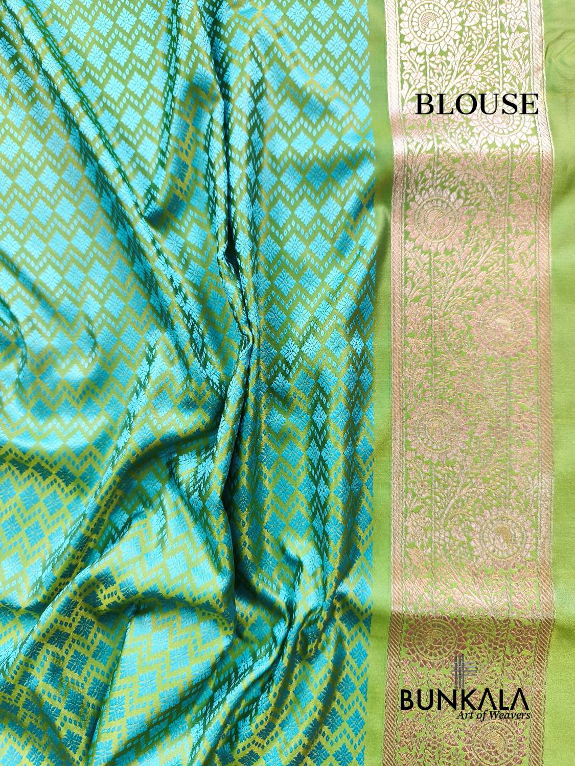 Pastel Green Floral Jaal Banarasi Mashru Silk Saree 