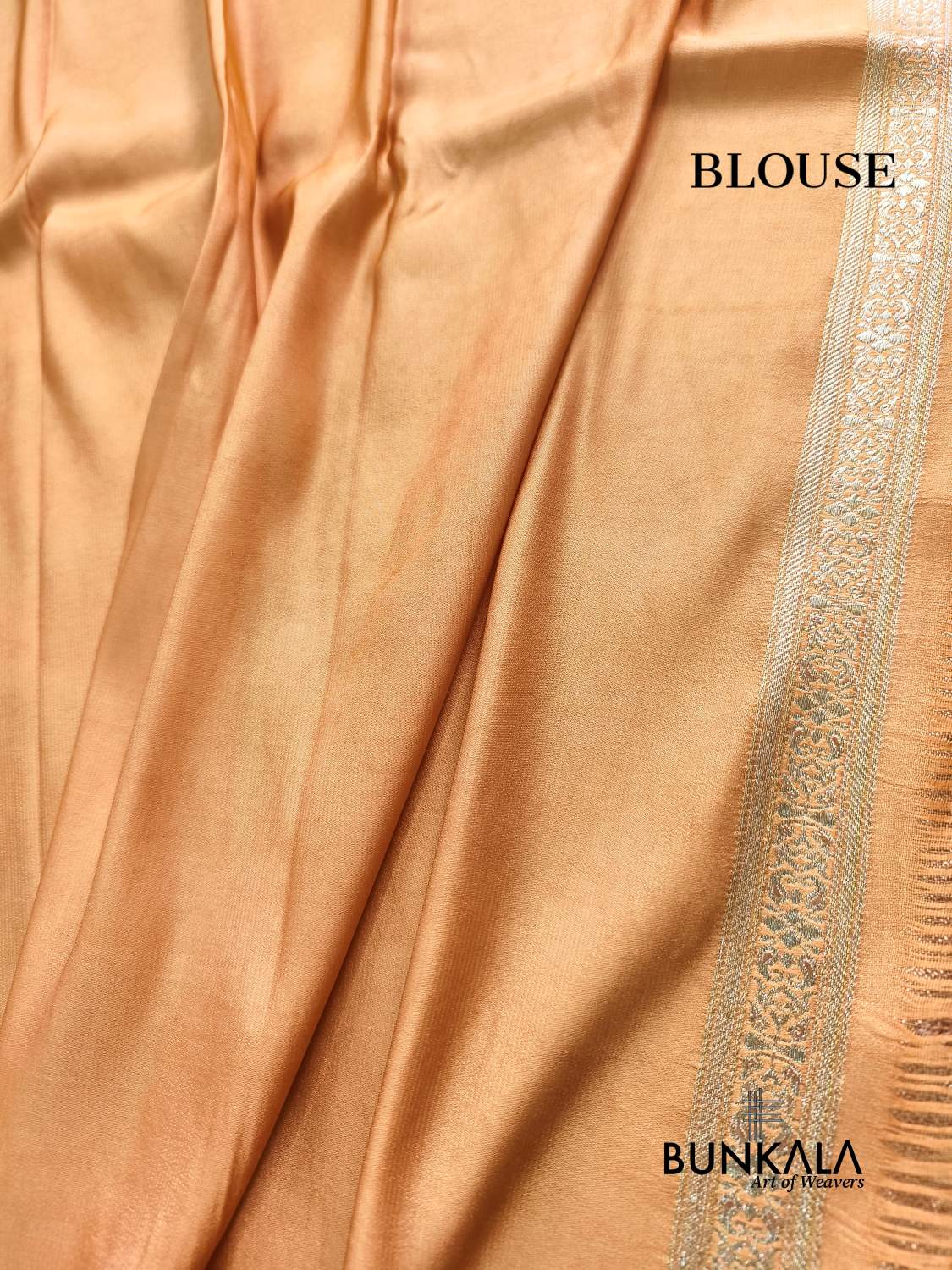 Pastel Peach Brocade Weaved Banarasi Mashru Silk Saree 