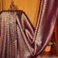 Deep Purple Mashru Silk Brocade Weaved Banarasi Saree