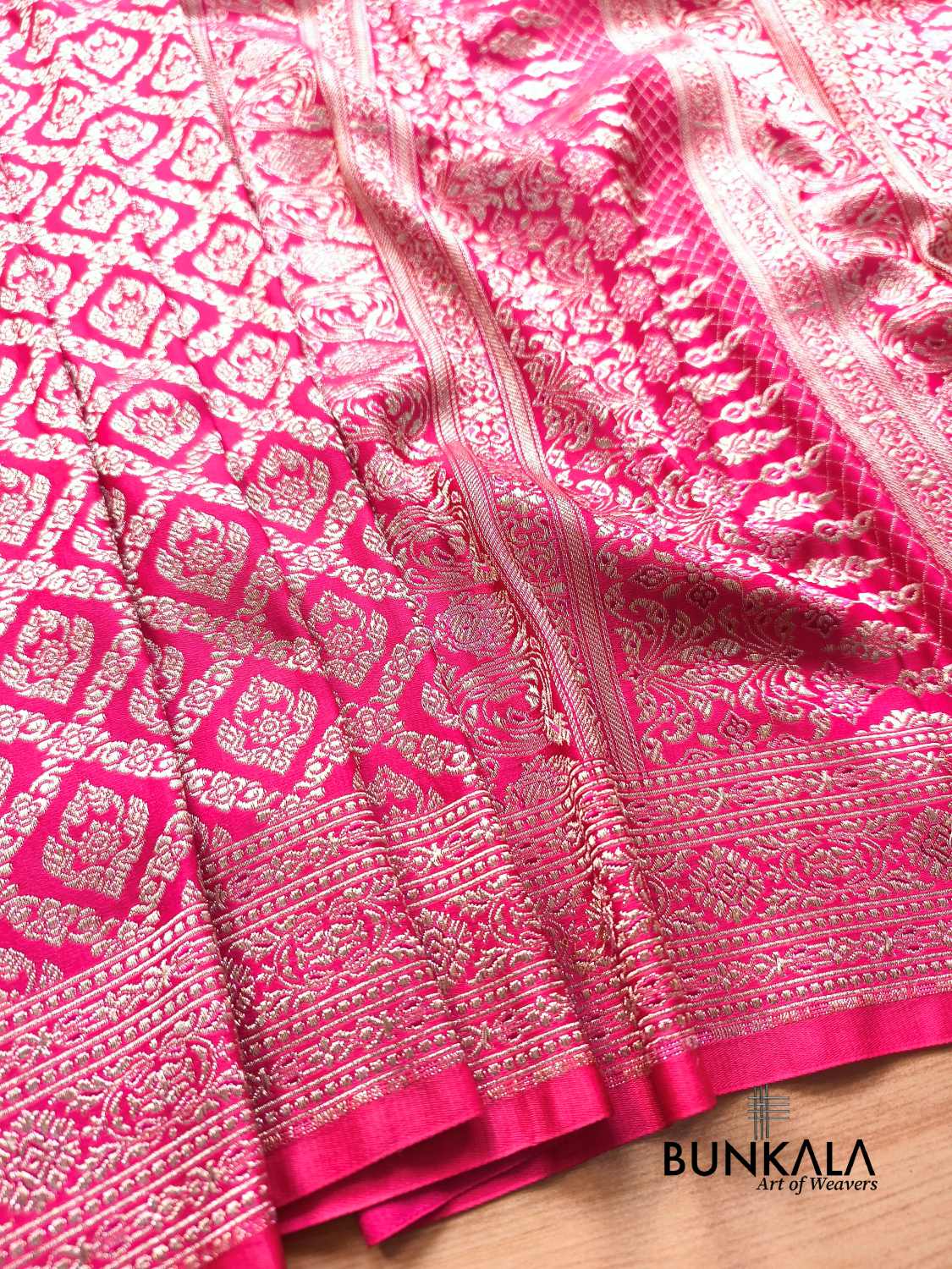 Pink Brocade Weaved Banarasi Mashru Silk Saree